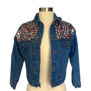 Vintage Braxton Jean Jacket Size Small Multi Colored Details